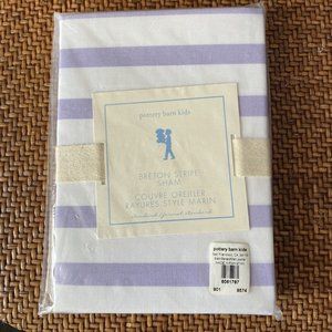 Pottery Barn Kids Purple Breton Stripe Standard Pillow Sham New in Package